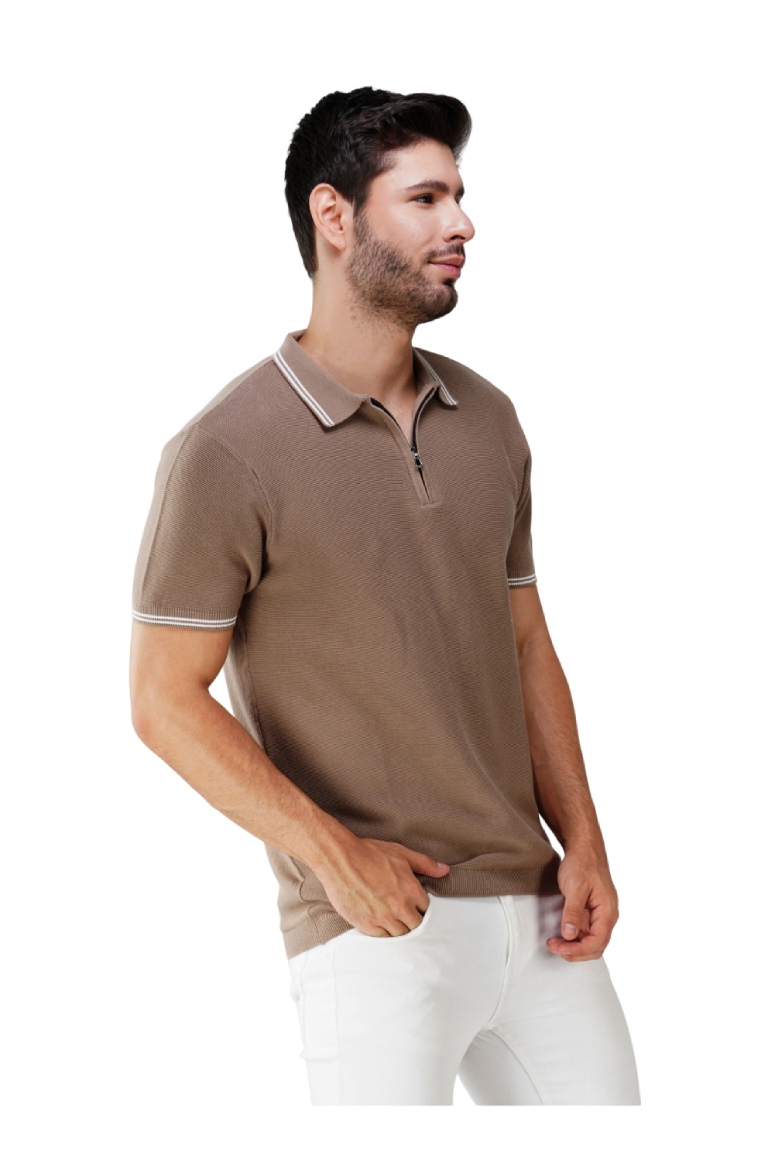 Knitt Polo T-Shirt Beige 