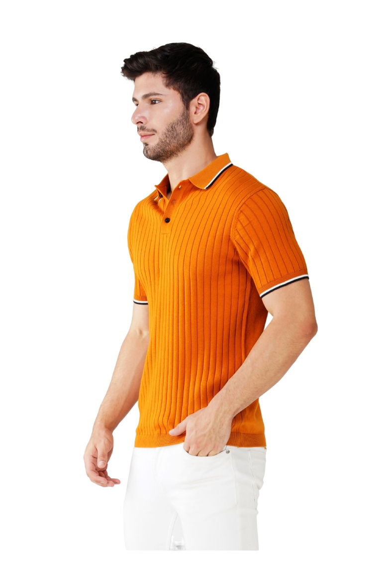 Knitt Polo T-Shirt Mustard 