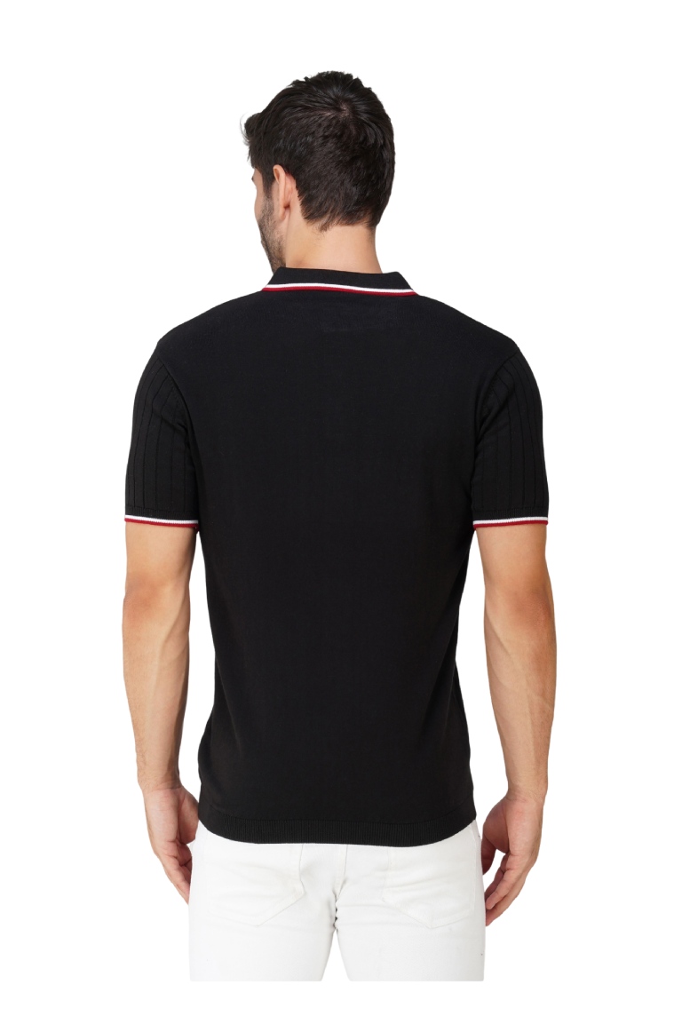 Knitt Polo T-Shirt Black 