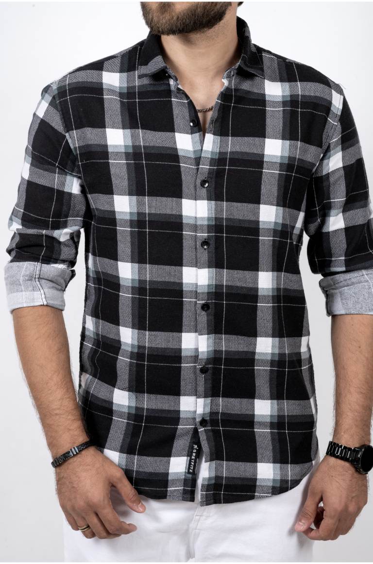 Casual black-and-white checks Shirt