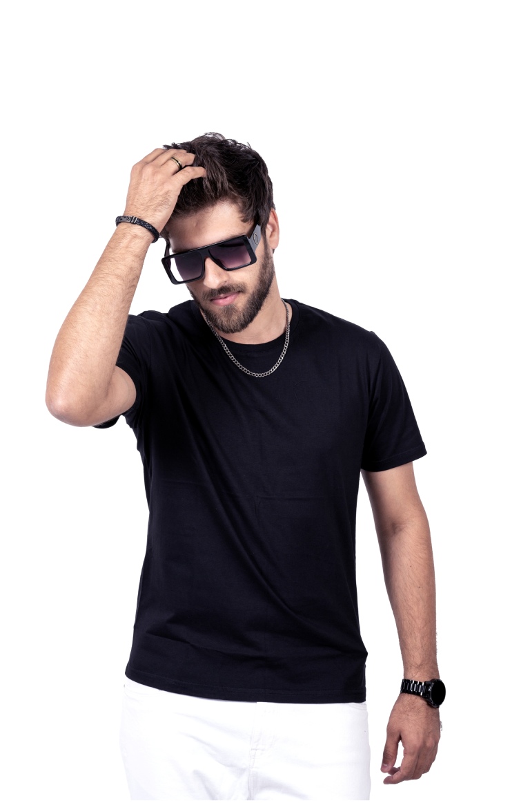 Black Round Neck T-Shirt